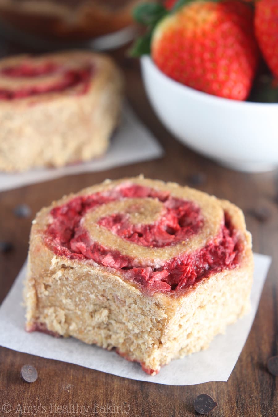 Strawberry & Chocolate Rolls Recipe With Vanilla Glaze