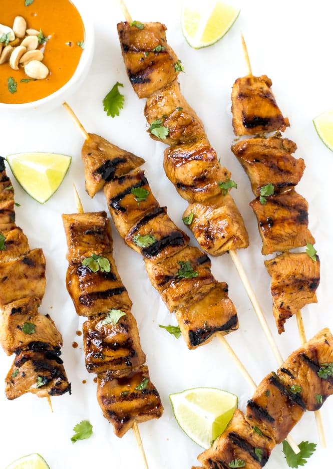 Thai Baked Chicken Satay Recipe With Thai Peanut Sauce