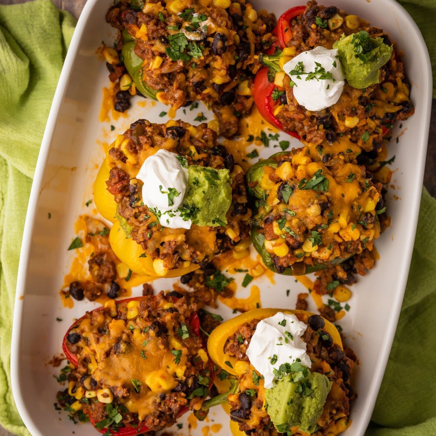 Mexican Inspired Vegetarian Oven Roasted Stuffed Pepper Recipe