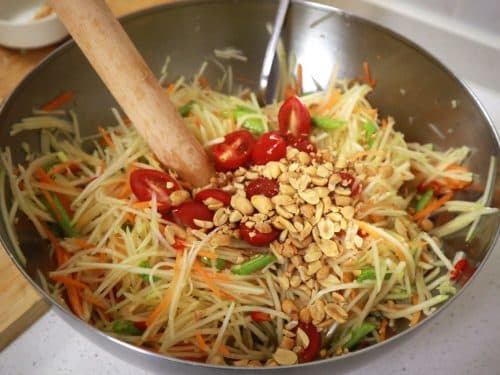Thai Veg Papaya Salad Recipe (No Onion No Garlic)