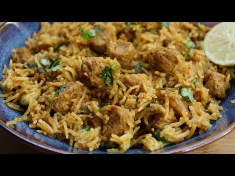 Andhra Style Vegetarian Biryani with Soya Chunks Recipe