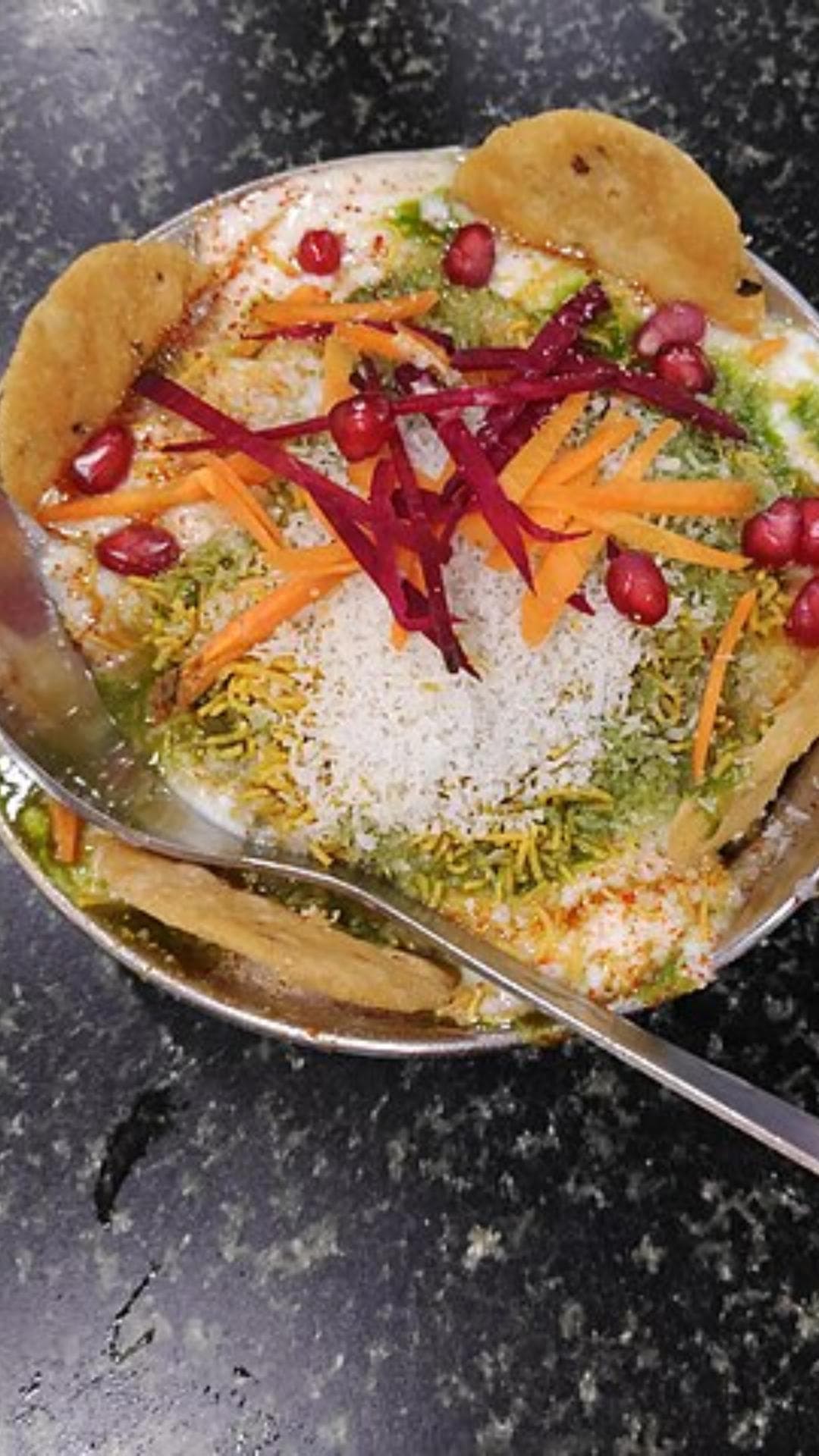 Chatpata Aloo Chaat Taco Recipe With Sour Cream & Salad