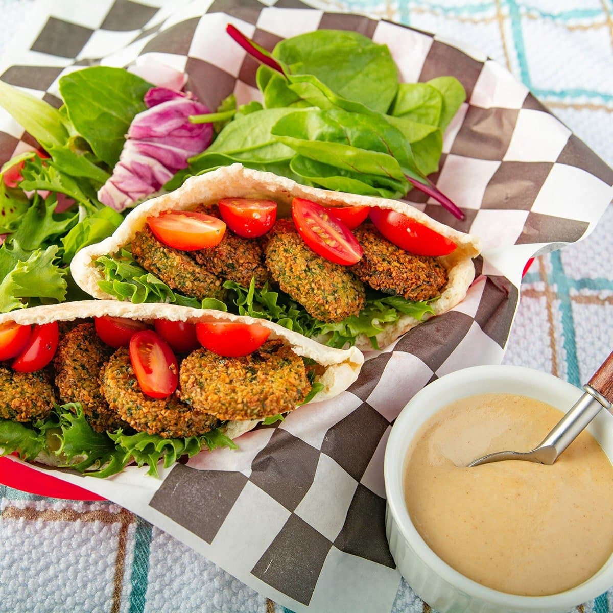 Waffled Falafels and Vegetables Recipe
