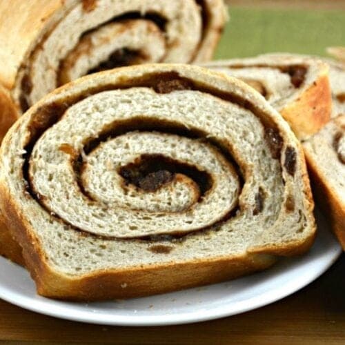 Whole Wheat Eggless Cinnamon & Raisin Swirl Bread Recipe
