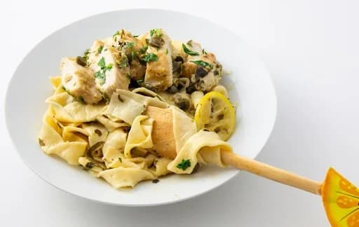 Homemade Tagliatelle Pasta with Capers and Bell peppers Recipe