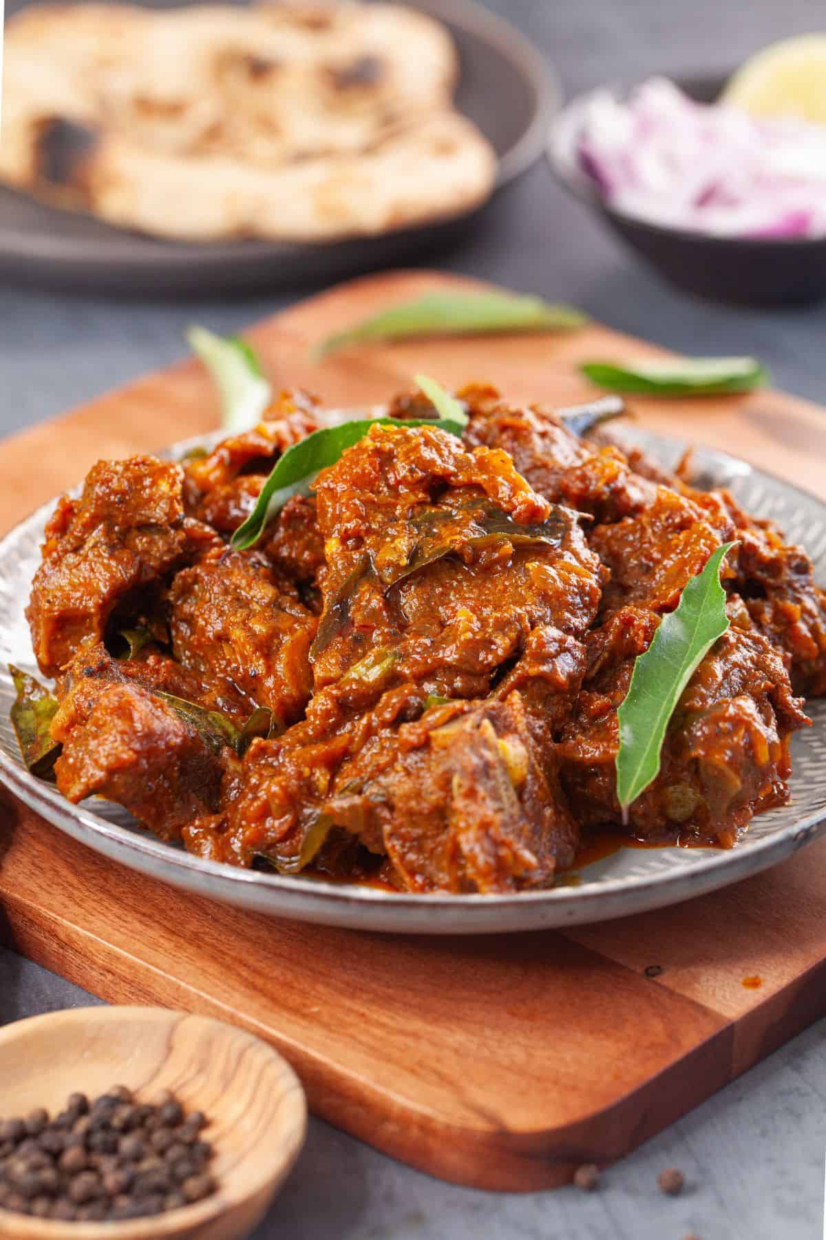 Roasted Onion Gosht Recipe - Mutton Curry with Roasted Onion & Spices