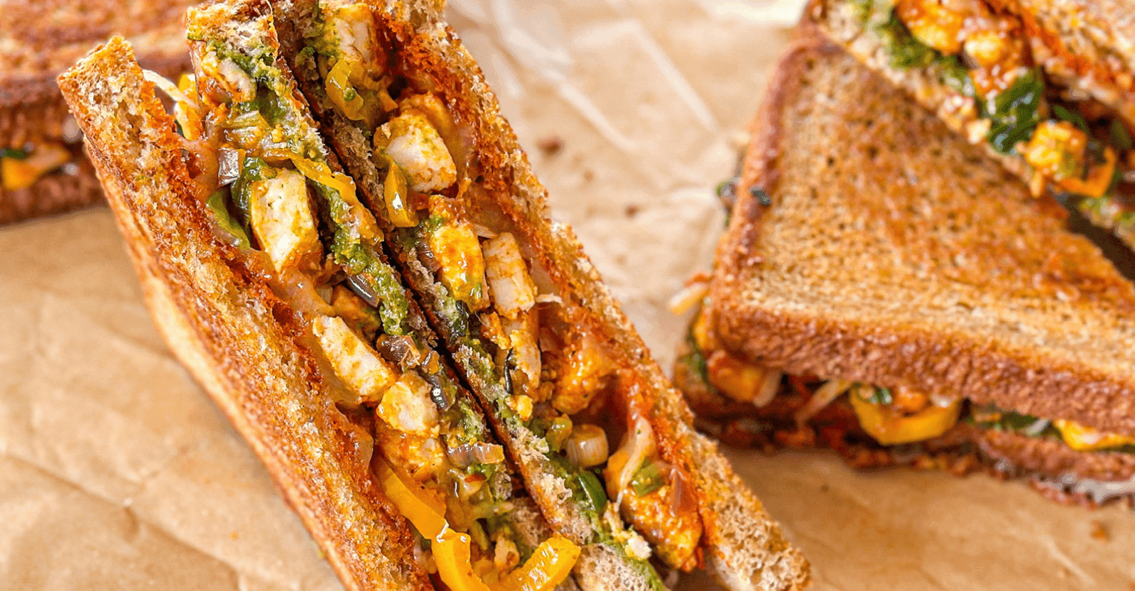Grilled Paneer Pineapple Sandwich Recipe