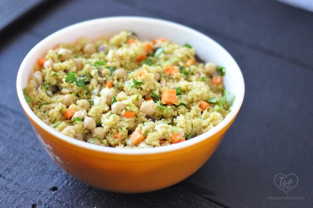 Moroccan Chickpeas Curry with Quinoa and Coriander Curd Recipe