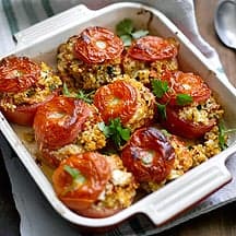 Stuffed Tomato With Stir-Fried Quinoa And Feta Recipe