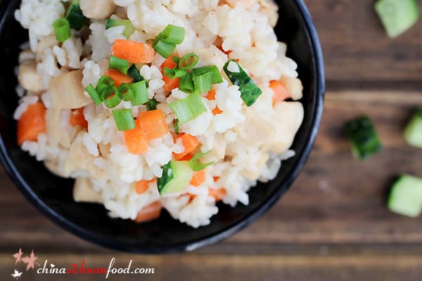 Chinese Fried Rice Recipe With Chicken And Shredded Lettuce