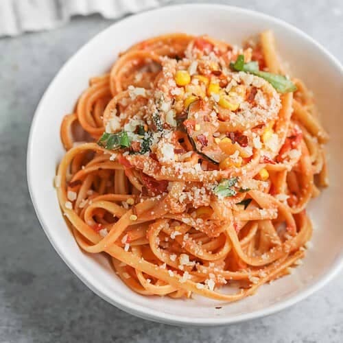Zoodles In Tomato And Cashew Cream Sauce Recipe (Vegan)