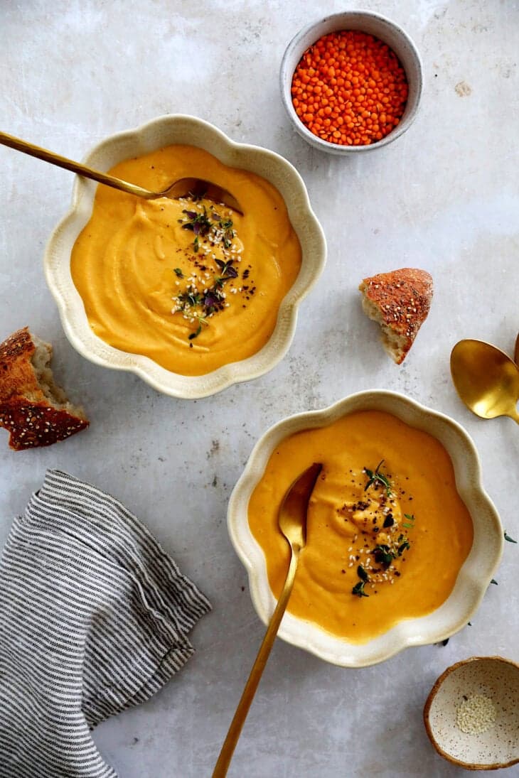 Carrot Ginger Dal Soup Recipe - Asian Carrot Ginger Lentil Soup Recipe