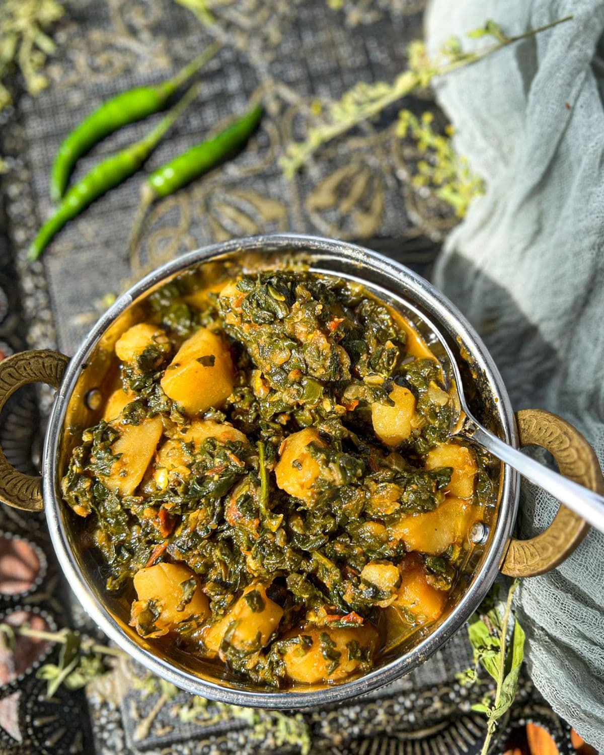 Andhra Style Palakura Vepudu Recipe - Spinach Stir Fry Recipe