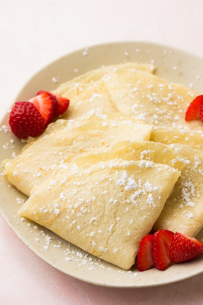 Eggless Nutella Crepes With Strawberries Recipe