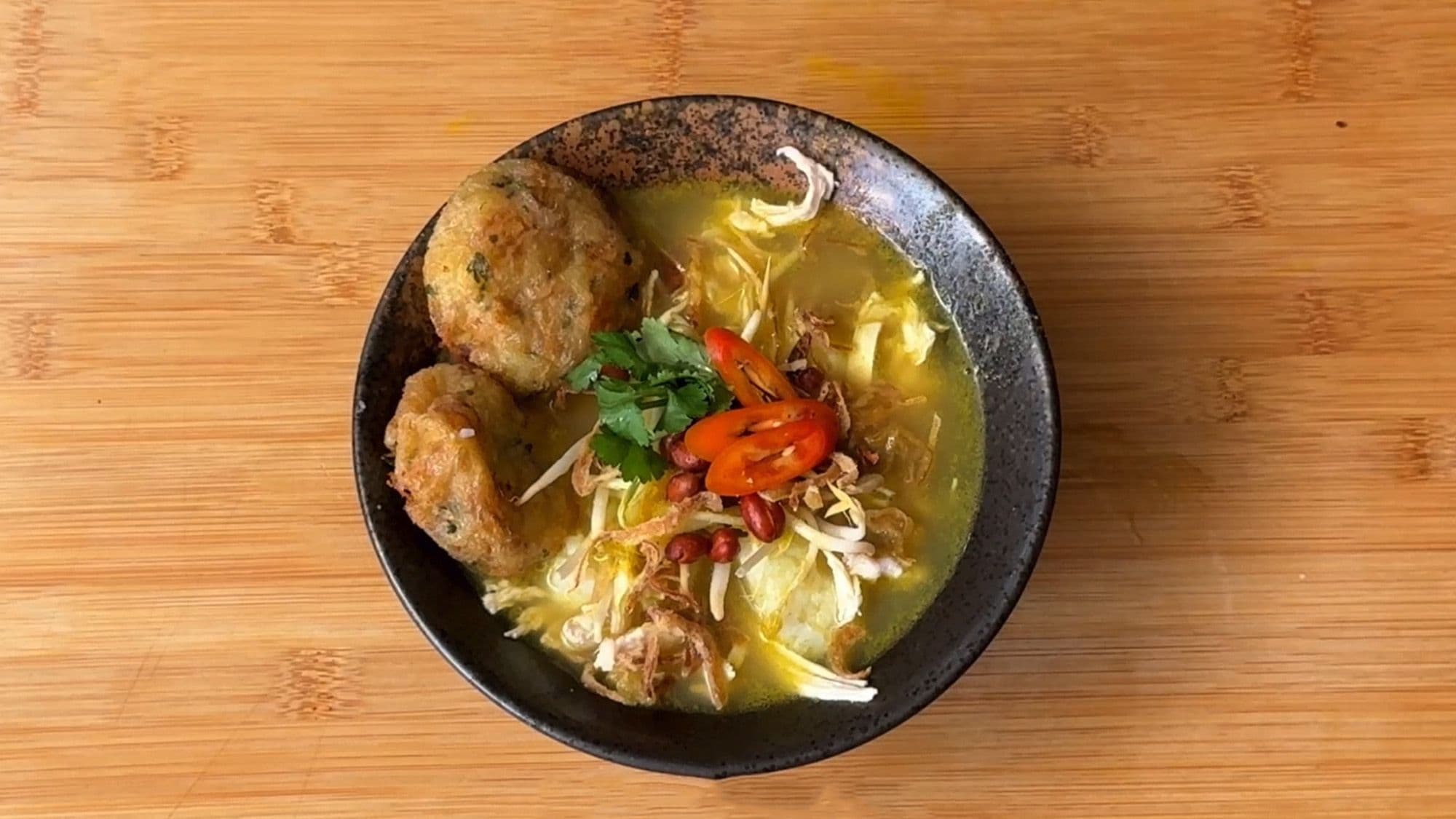 Soto Ayam Recipe - Indonesian Chicken Noodle Meal bowl
